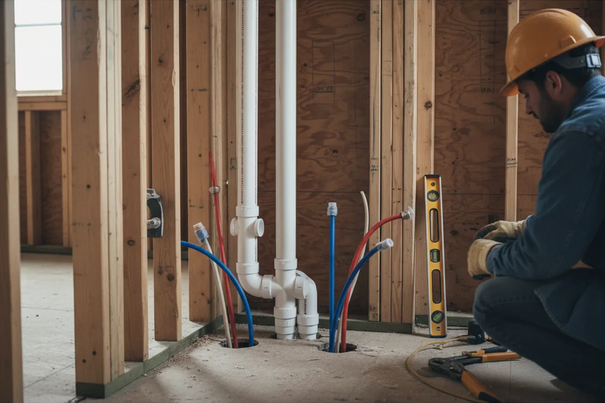 Drain and supply rough-in during Toilet Repair and Installation in Amity