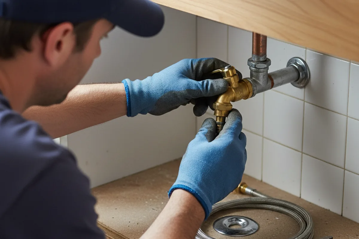 Shutoff valve and fitting work during Emergency Plumbing in Amity